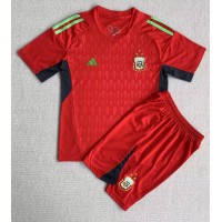 Argentina Målmand Udebanesæt Børn VM 2022 Kortærmet (+ Korte bukser)